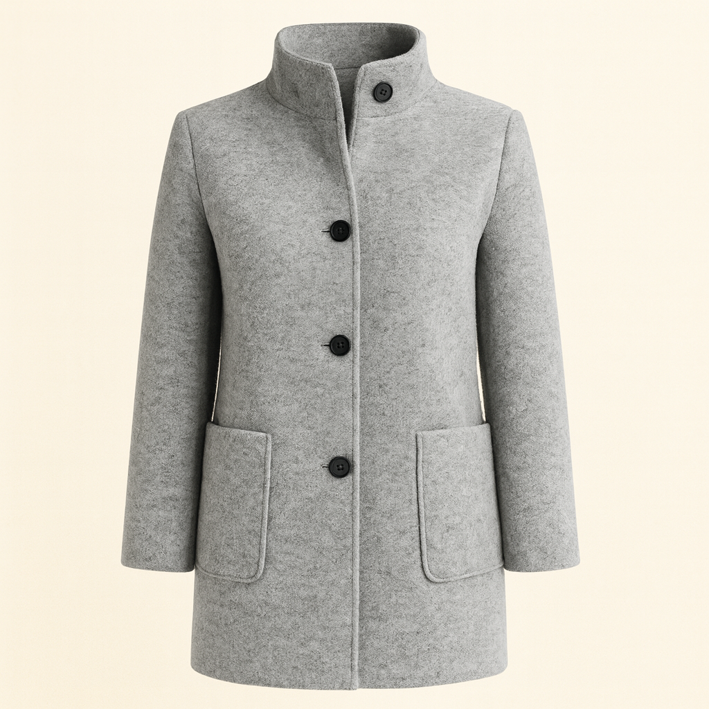 Kaia Stand Collar Coat – Soft, Stylish & Easy