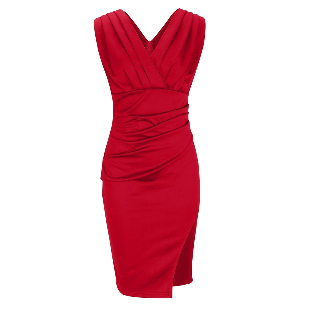 Isa Dress with V-Neck and Slit