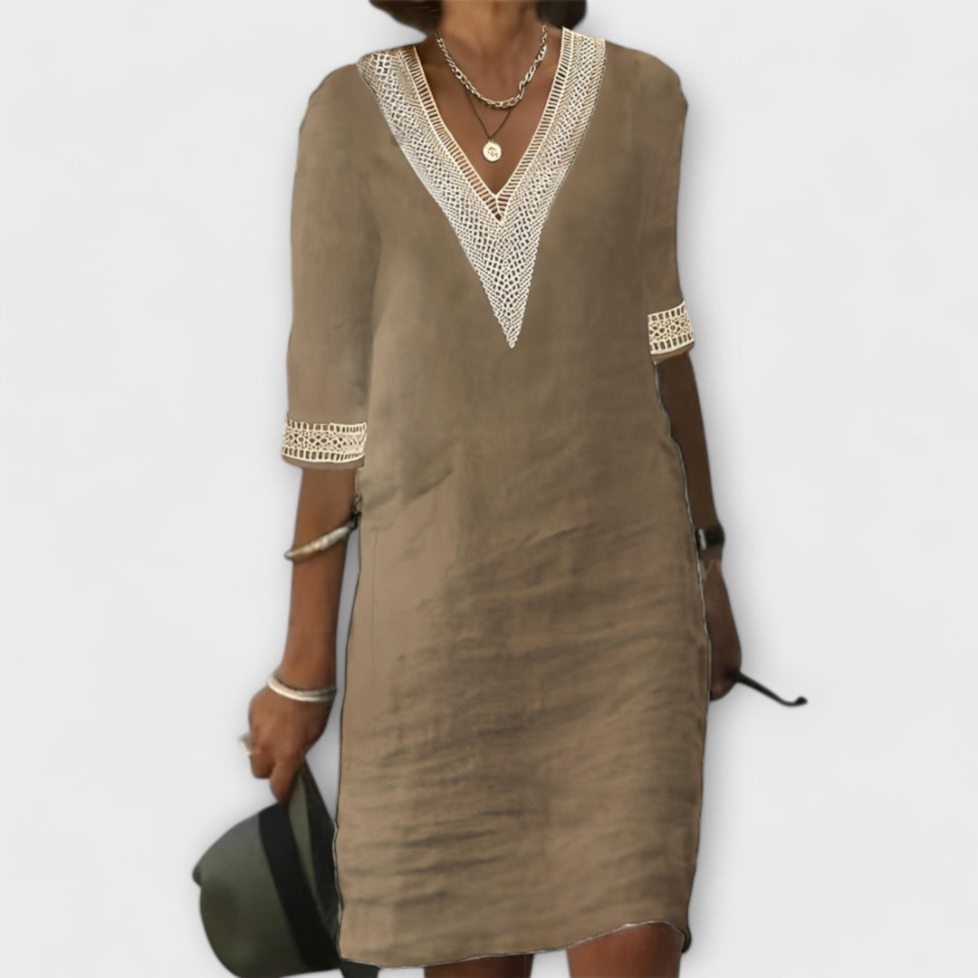 Emelia | Boho-Inspired V-Neck Dress