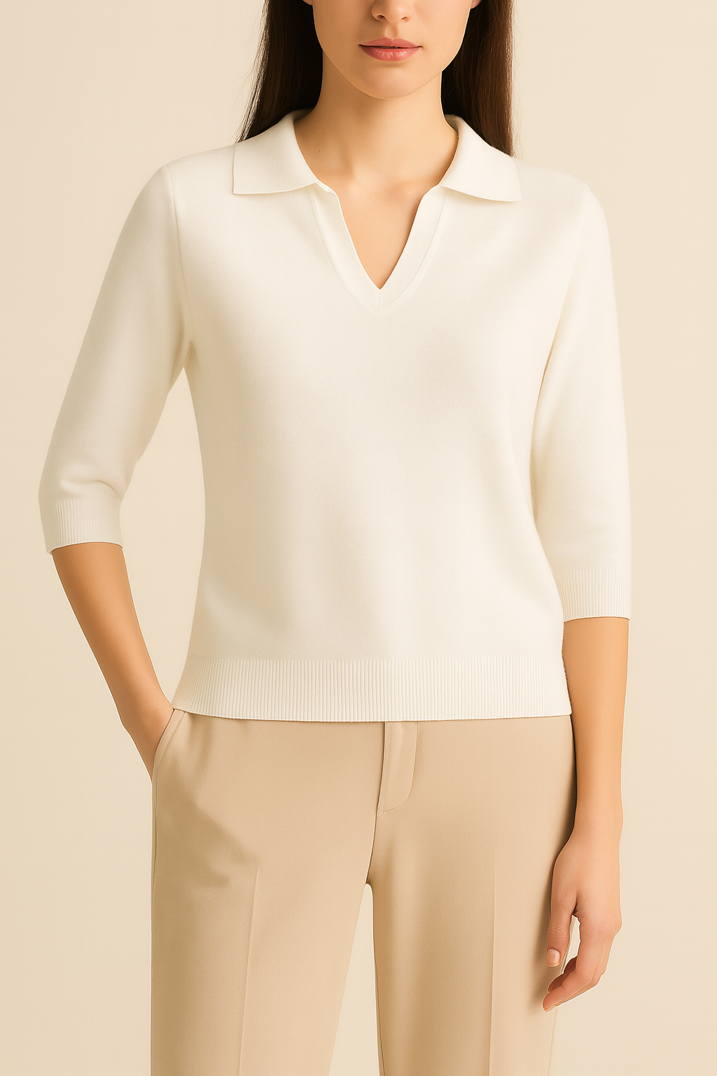 Elina V-Neck Knit – Soft, Warm & Effortless