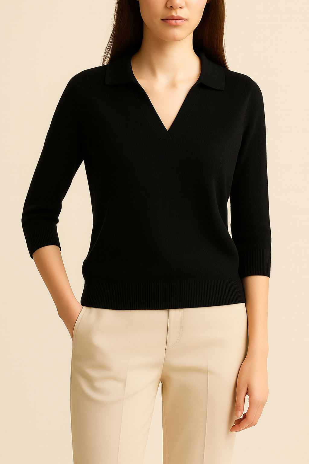 Elina V-Neck Knit – Soft, Warm & Effortless
