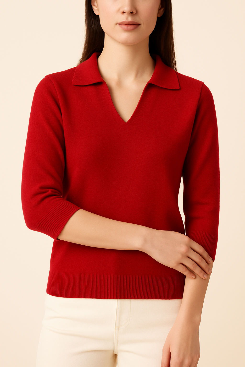 Elina V-Neck Knit – Soft, Warm & Effortless