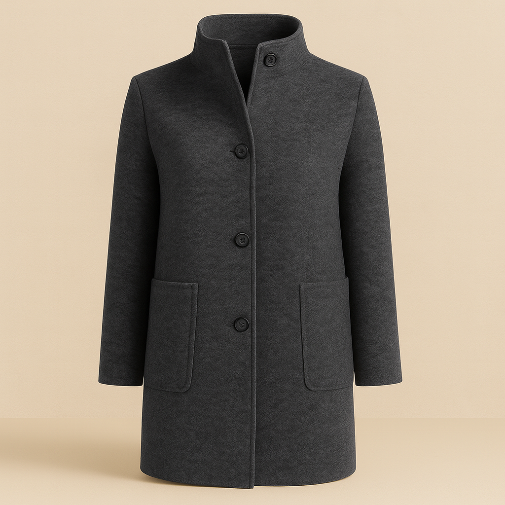 Kaia Stand Collar Coat – Soft, Stylish & Easy