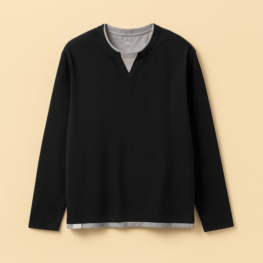 Louis Layered Luxe Tee – Comfort, Contrast & Cool