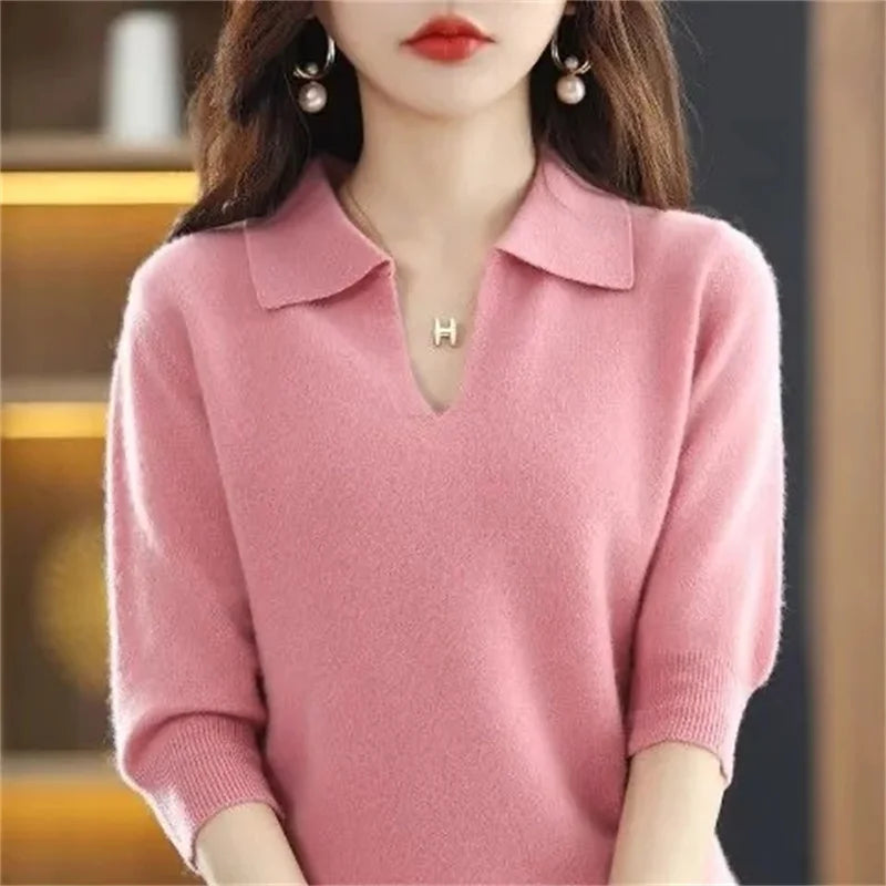 Elina V-Neck Knit – Soft, Warm & Effortless
