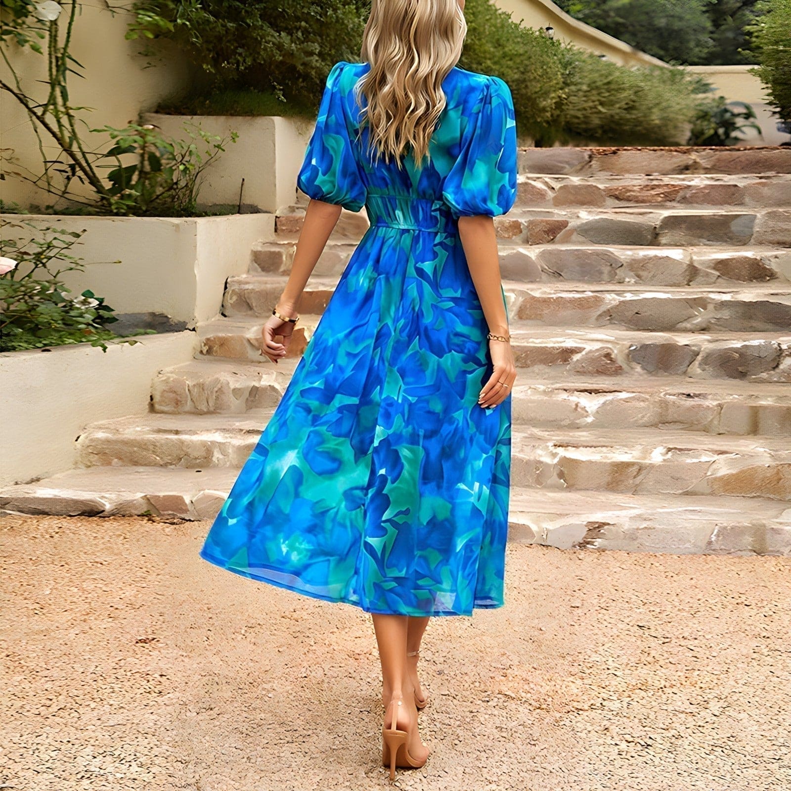 Violetta™ Casual V-neck Printed Dress