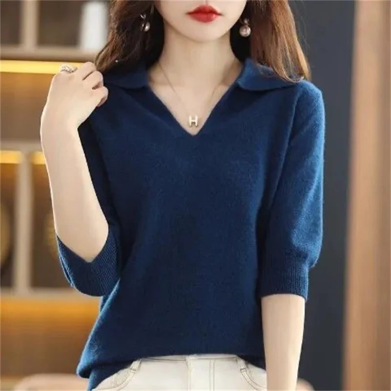 Elina V-Neck Knit – Soft, Warm & Effortless