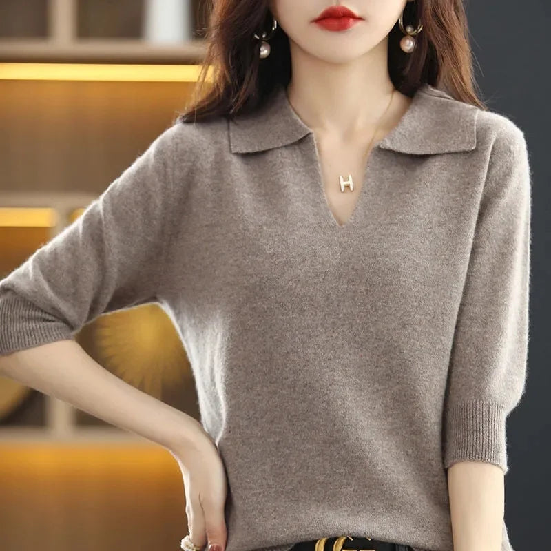 Elina V-Neck Knit – Soft, Warm & Effortless
