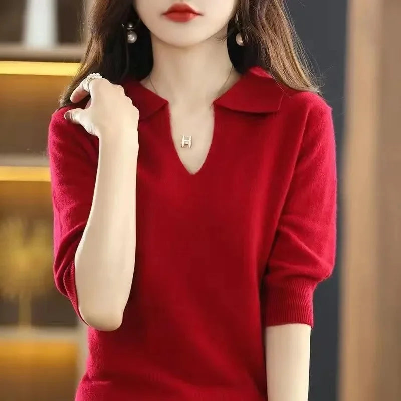 Elina V-Neck Knit – Soft, Warm & Effortless