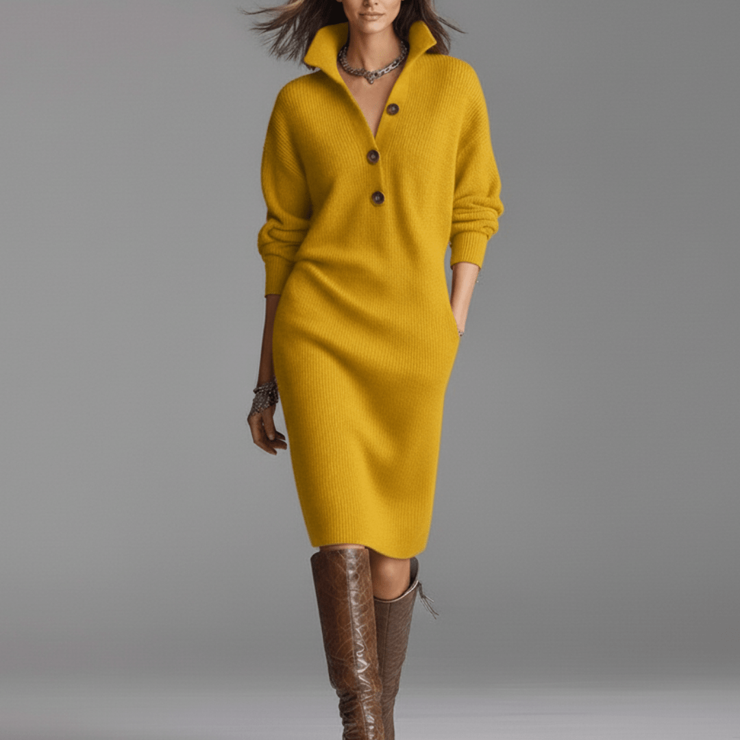 Lena Winter Dress – Soft Comfort Meets Refined Simplicity