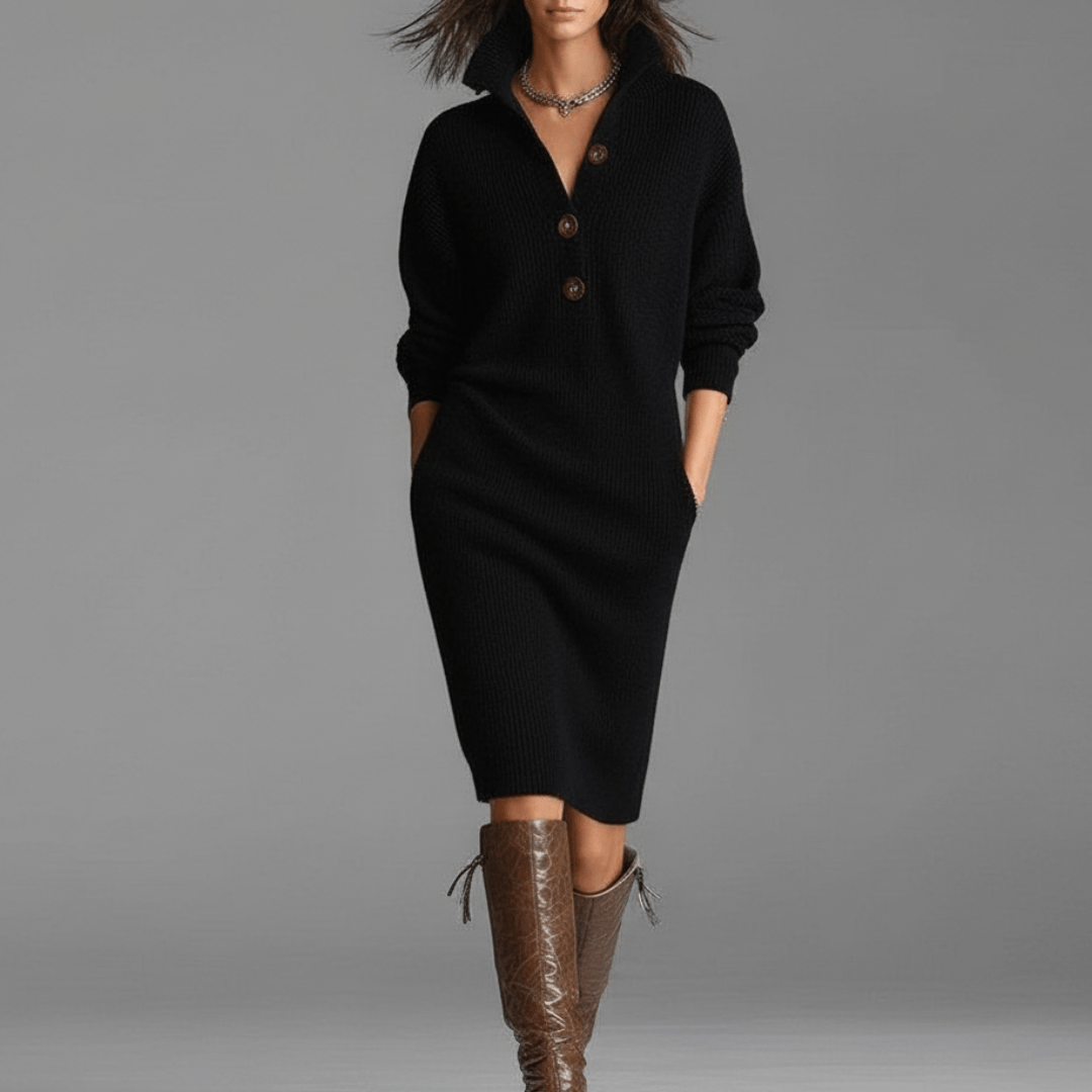 Lena Winter Dress – Soft Comfort Meets Refined Simplicity