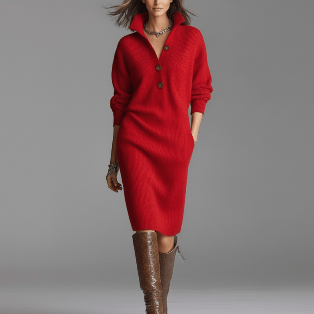 Lena Winter Dress – Soft Comfort Meets Refined Simplicity